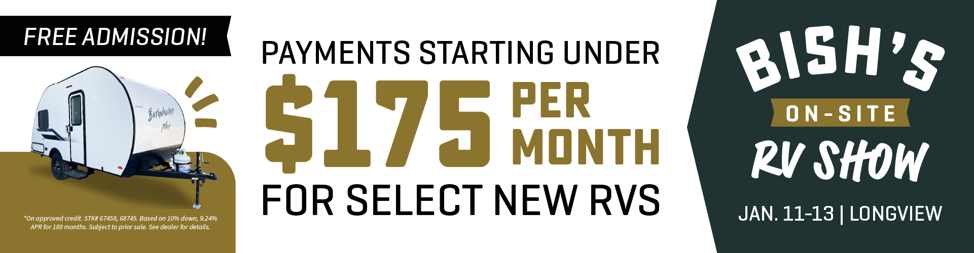 Bish's On-Site RV Show - January 11-13 - Longview, TX